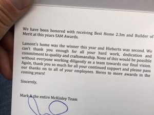 SAM Awards testimonial